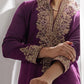 The Royal Purple Embroidered Kurta Set  3