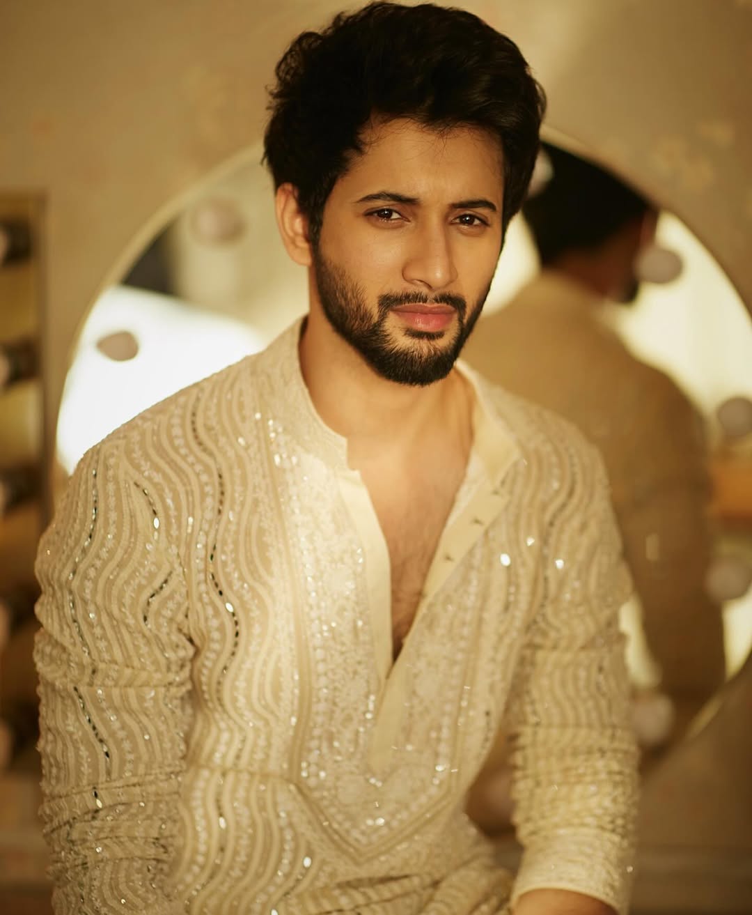 Luxury Ivory Sequins Work Men's Kurta Pajama Set - Haldi, Sangeet & Wedding Ethnic Wear