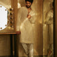 Luxury Ivory Sequins Work Men's Kurta Pajama Set - Haldi, Sangeet & Wedding Ethnic Wear