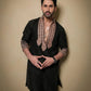 Regal Black Kurta with Gold Kashmiri Embroidery