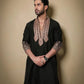Regal Black Kurta with Gold Kashmiri Embroidery