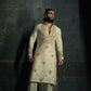 Ivory and Gold Embroidered Regal Kurta Set