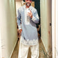 Steel Blue Embroidered Kurta 1
