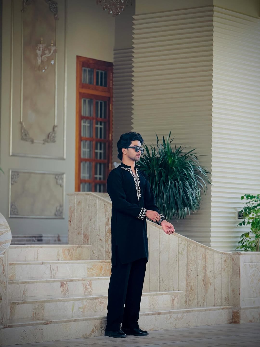 Regal Black Embroidered Kurta Set for Men